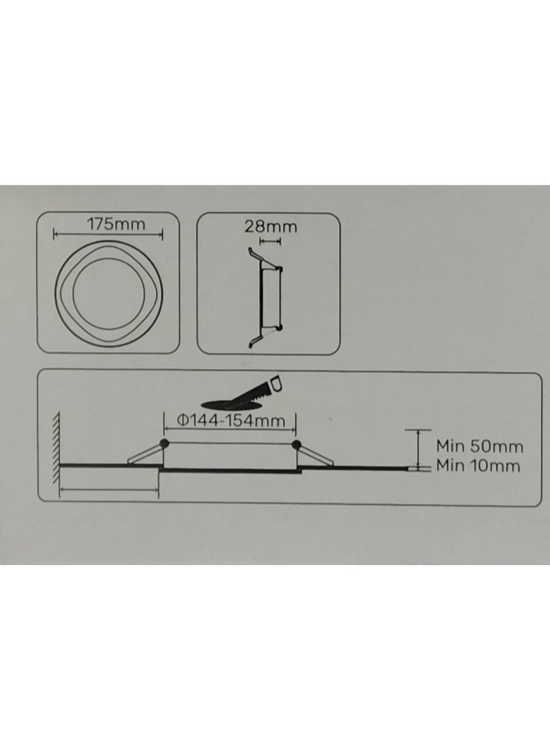 توبكس TOPEX LED PANEL LIGHT ROUND 15W 3000K - Image 2