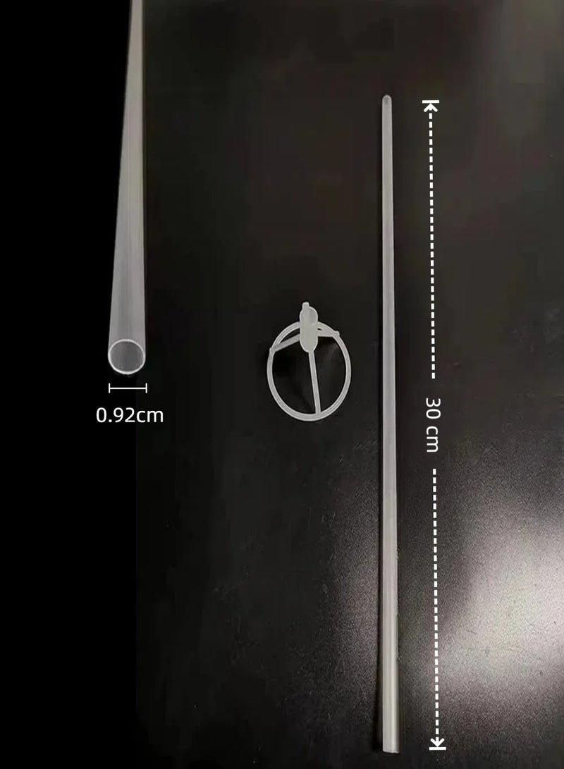 تشو داي عبوة من 20 قطعة من أعواد البالونات مع أكواب، حامل بالونات شفاف بطول 32 سم لحفلات الزفاف وأعياد الميلاد والحفلات والذكرى السنوية وحفلات استقبال المولود (شفاف) - Image 2