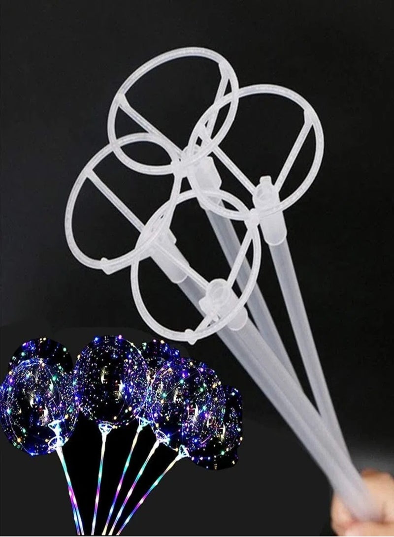 تشو داي عبوة من 20 قطعة من أعواد البالونات مع أكواب، حامل بالونات شفاف بطول 32 سم لحفلات الزفاف وأعياد الميلاد والحفلات والذكرى السنوية وحفلات استقبال المولود (شفاف) - Image 1