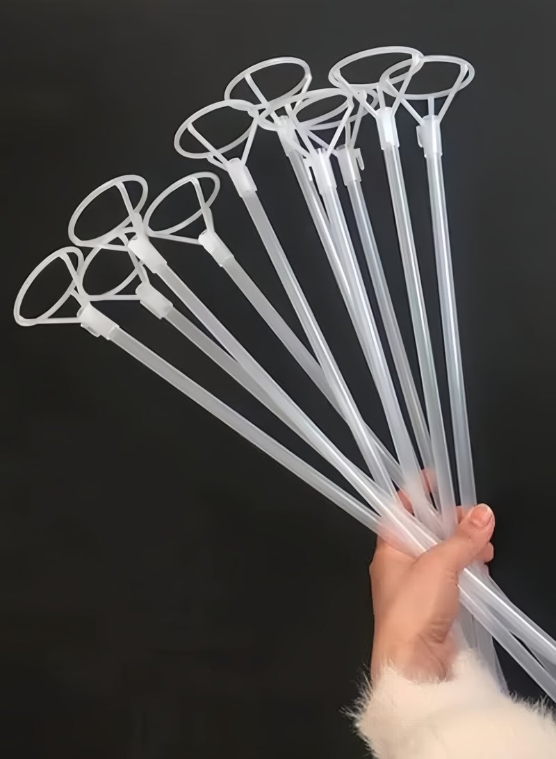 تشو داي عبوة من 20 قطعة من أعواد البالونات مع أكواب، حامل بالونات شفاف بطول 32 سم لحفلات الزفاف وأعياد الميلاد والحفلات والذكرى السنوية وحفلات استقبال المولود (شفاف) - Image 5