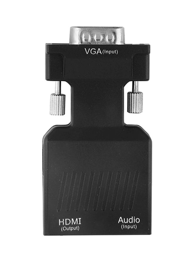 NIBEMINENT 1080P VGA Male To HDMI Female With Audio USB Cable Converter Adapter Black