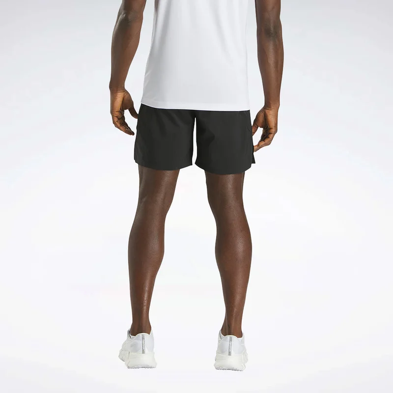 ريبوك Harness your Speed and power in these men's Reebok shorts. Through burpees and sprints, rbk-dry wicks away sweat to help you stay dry. A body-skimming fit makes sure they don't distract you from your effort.