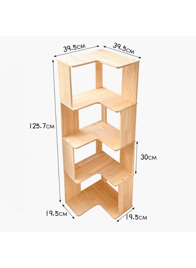 شو وو رفوف كتب زاوية، رفوف كتب صناعية على شكل حرف L، خزائن كتب خشبية طويلة، رف عرض مستقل، رف تخزين لغرفة النوم، غرفة المعيشة، المكتب المنزلي - Image 5