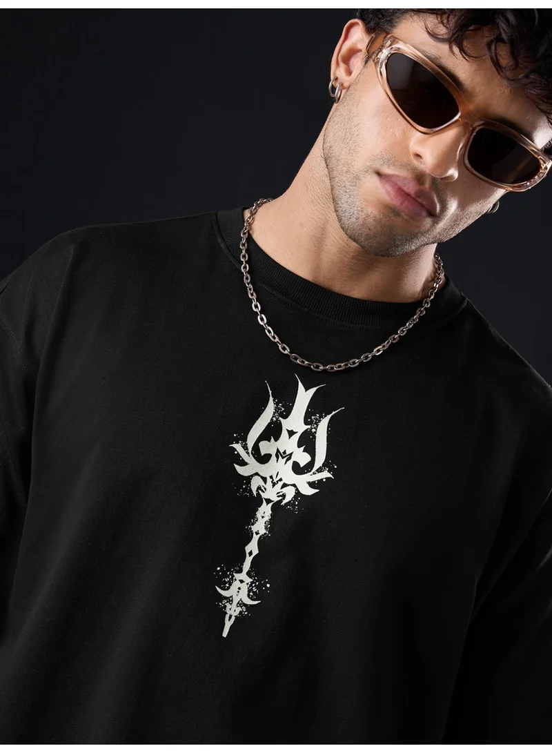 The Souled Store  The Souled Store: Asura Bomma Men and Boys Short Sleeves Round Neck Graphic Printed Cotton Oversized Fit Breathable Lightweight All-Season T-Shirt for Men | Best Price UAE