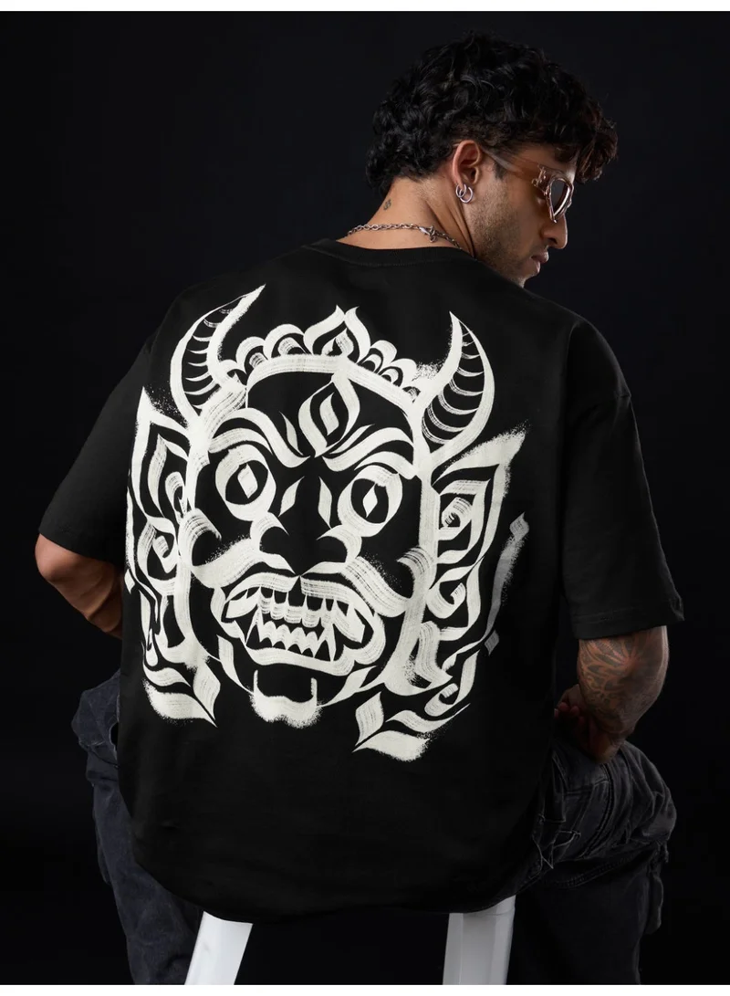 The Souled Store  The Souled Store: Asura Bomma Men and Boys Short Sleeves Round Neck Graphic Printed Cotton Oversized Fit Breathable Lightweight All-Season T-Shirt for Men | Best Price UAE