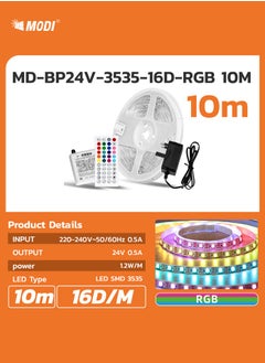 MODI 10Meter RGB Multi Color LED Strip Light, Type-G Connectivity, Remote Control, 20+ Steady Color, Music Sync Modes, Timing Mode, Brightness Dimming, For Gaming PC Setup, TV Setup  - Image 1