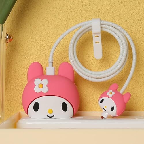 VNJ ACCESSORIES Protective Charger Case for iPhone 18W 20W iPhone 16 15 14 13 12 11 Pro Max Charging Cable Charger Protective Cover Data Cable Protective Sleeve-Sanrio Kitty Multicolor - Image 1