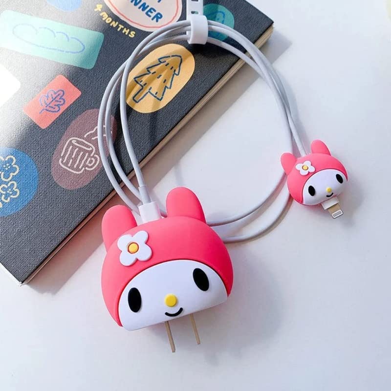 VNJ ACCESSORIES Protective Charger Case for iPhone 18W 20W iPhone 16 15 14 13 12 11 Pro Max Charging Cable Charger Protective Cover Data Cable Protective Sleeve-Sanrio Kitty Multicolor - Image 5