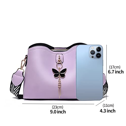 Xiaoyu Small Crossbody Bags for Women Fashion Purses for Teenage Girls Lightweight Handbags Shoulder Bag (Purple) - Image 2