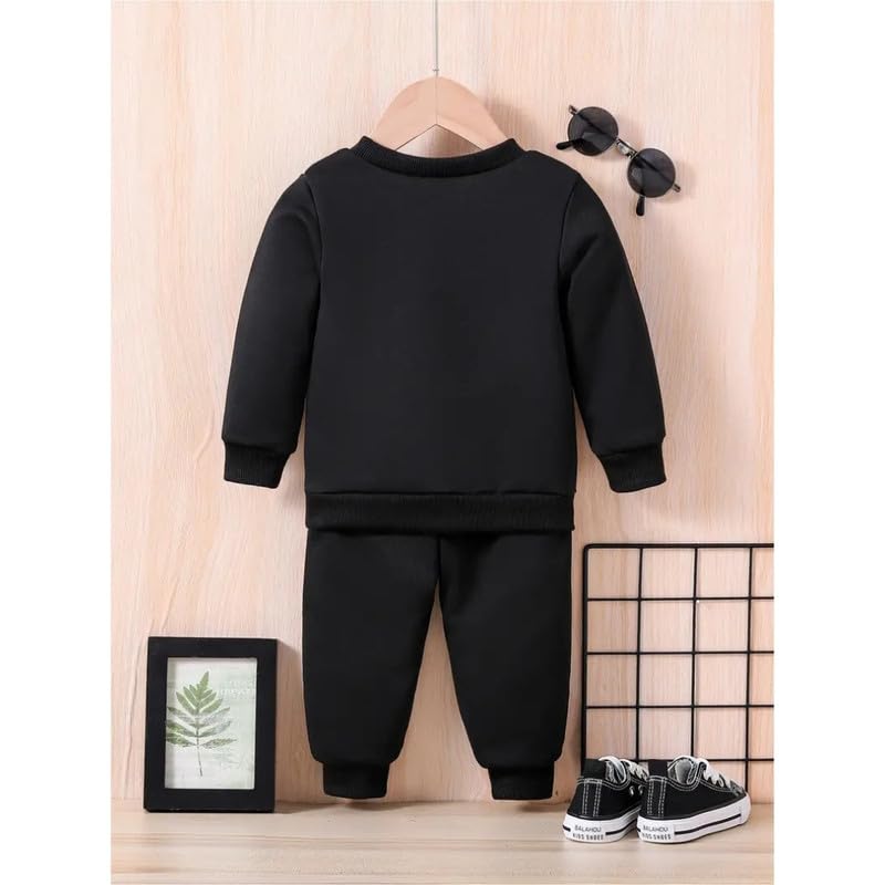 Fommy Cotton Baby Printed Clothing Set Cute Teddy Bear T-Shirt&Pant Outfit for Boys & Girls | Perfect Baby Dress, T-Shirt & Pants Combo | Stylish Baby Wear (Cozy Black Bear Hug, 18 Months-24 Months) - Image 2