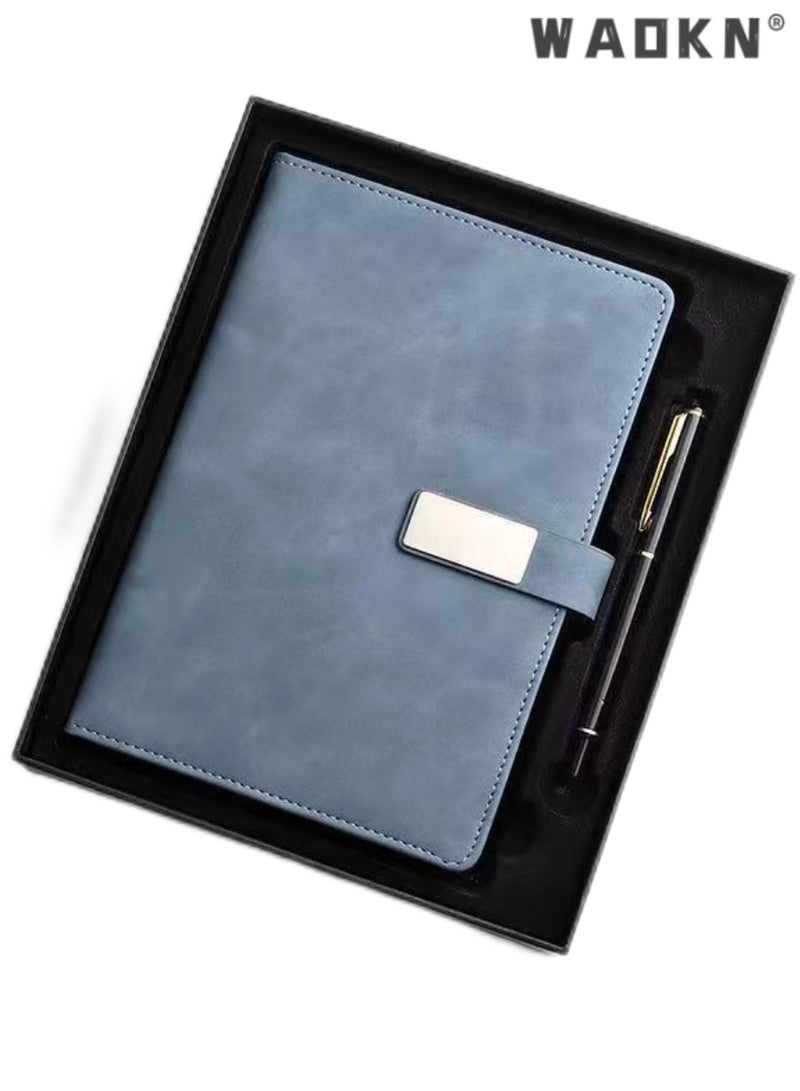 WAOKN Notebook,A5 Lined Leather Journal Notebook,Personalized Hardcover Journal Set with Pen &Gift Box,240 Pages 100gsm Thick Ruled Paper Daily Diary for Men Women School,Travel,Business,Work,Home Writing  - Image 1
