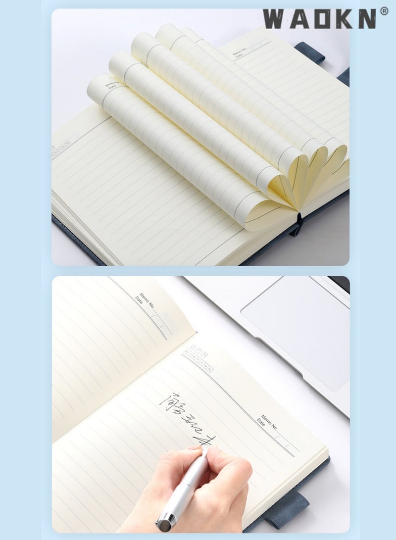 WAOKN Notebook,A5 Lined Leather Journal Notebook,Personalized Hardcover Journal Set with Pen &Gift Box,240 Pages 100gsm Thick Ruled Paper Daily Diary for Men Women School,Travel,Business,Work,Home Writing  - Image 4
