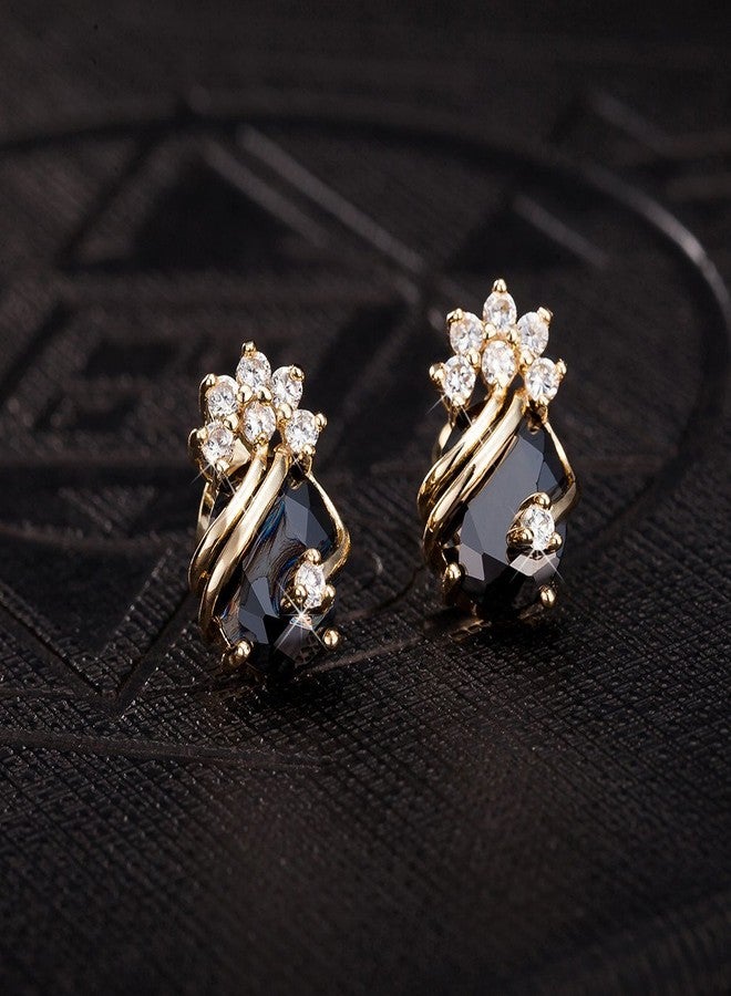 YAZILIND Elegant 18K Gold Plated Cubic Zirconia Multicolor Stud Earrings for Women - Image 2
