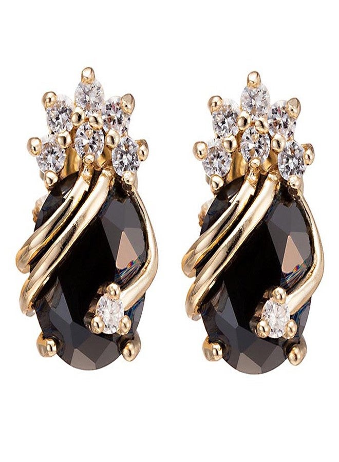 YAZILIND Elegant 18K Gold Plated Cubic Zirconia Multicolor Stud Earrings for Women - Image 1