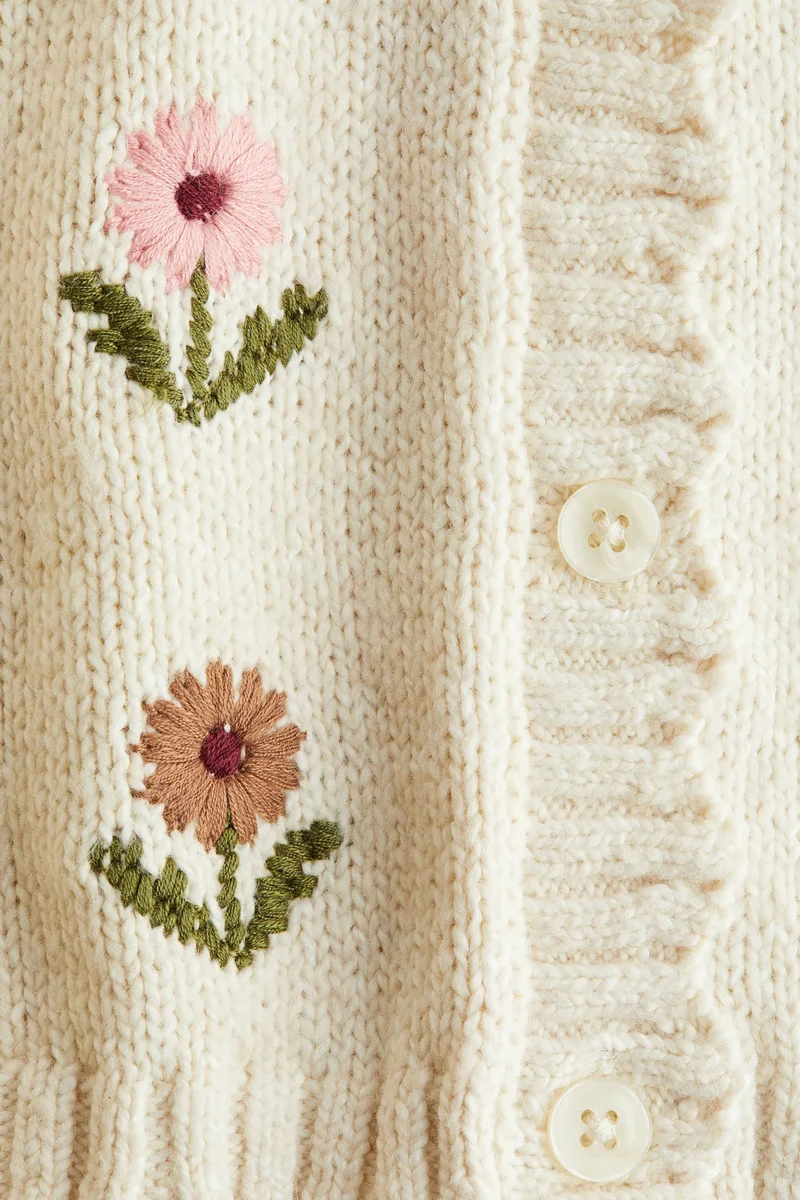 اتش اند ام كارديغان بتفاصيل مطرزة