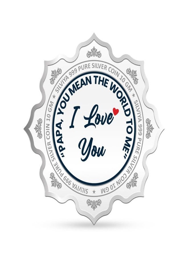 Silviya BIS Hallmarked Happy Father's Day 999 Pure Silver Coin 10 Gram | Lotus Shape | Gift for Father & Father-in-Law | With Certificate of Authenticity - Image 3
