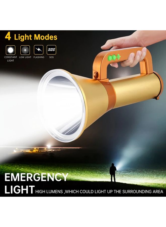 High Power Portable LED Flashlight 4 Lighting Modes USB Rechargeable Search Light - Image 2