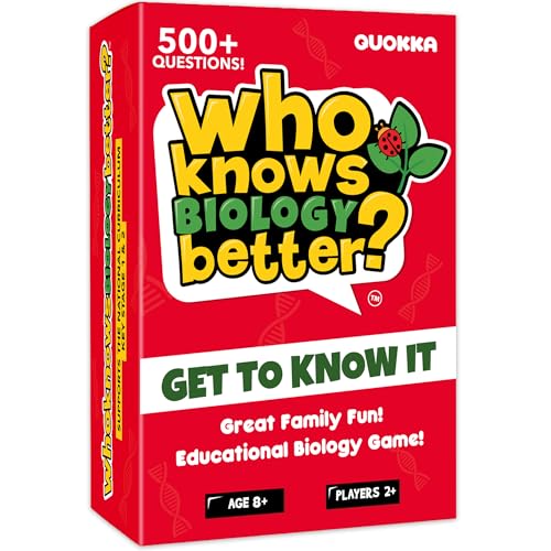 QUOKKA Board Games for Kids 812 and Family Educational Trivia Card Game for Kids Age 8 Who Knows Biology Better 500 Questions for Fun Learning and Family Game Night - Image 1