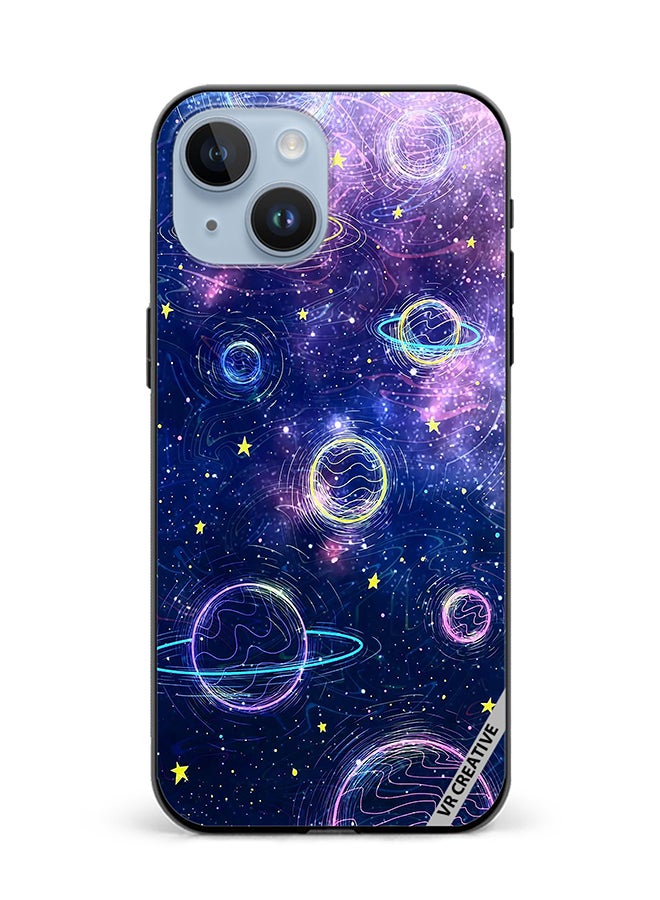 VR CREATIVE Protective Case Cover For Apple iPhone 15 Plus Galaxy Design Multicolour - Image 1
