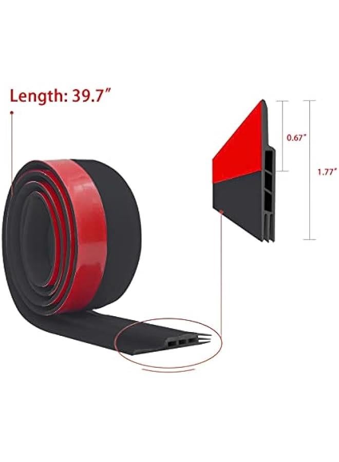 RYNX 2 Self Adhesive Door Sweep Draft Stopper Door Sweep Strip Under Door Draft Blocker Soundproof Door Bottom Weather Stripping Rubber Under for Interior Doors Seal Strip black) - Image 2