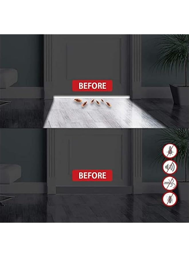 RYNX 2 Self Adhesive Door Sweep Draft Stopper Door Sweep Strip Under Door Draft Blocker Soundproof Door Bottom Weather Stripping Rubber Under for Interior Doors Seal Strip black) - Image 4