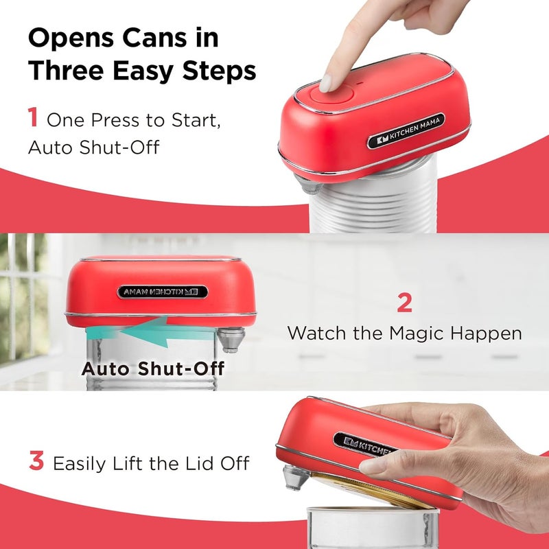 Kitchen Mama Orbit One Rechargeable Can Opener (Red) - Image 3