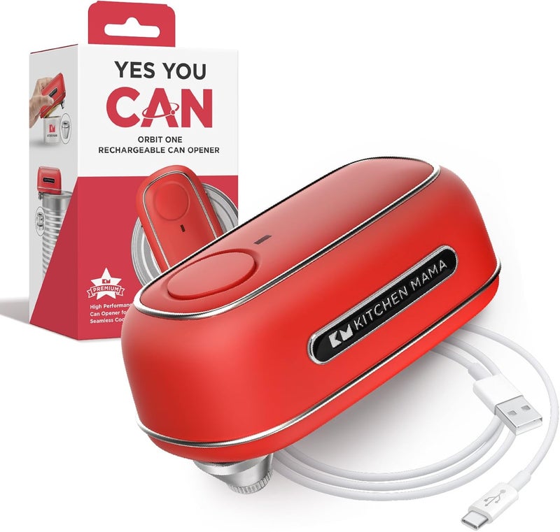 Kitchen Mama Orbit One Rechargeable Can Opener (Red) - Image 1
