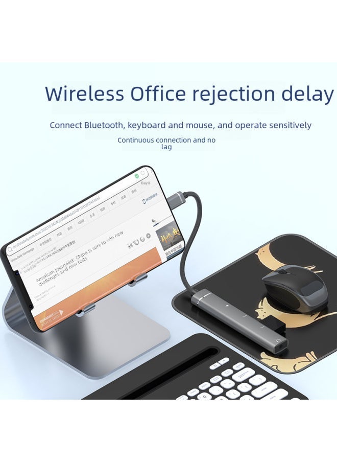 Type-c To 3.5mm Headset + USBHUB Four-port Splitter Type-c Docking Station Connecting U Disk Hard Disk Mouse-Number Of Interfaces:type-c To TC Charging + Dual USB +3.5 Silver Bags  - Image 3