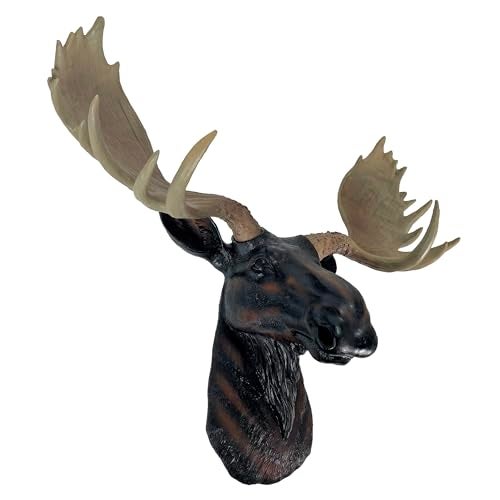 DWK North American Moose Head Bust Resin Wall Hanging 23 Inches Long - Image 1