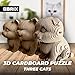 QBRIX 3 Cats 3D Puzzle for Adults DIY Craft Kit for Home Decor 3D Model Kit for Teens 14 Creative and Original Gift for Craftlovers Cardboard Model Building Kit - Image 4