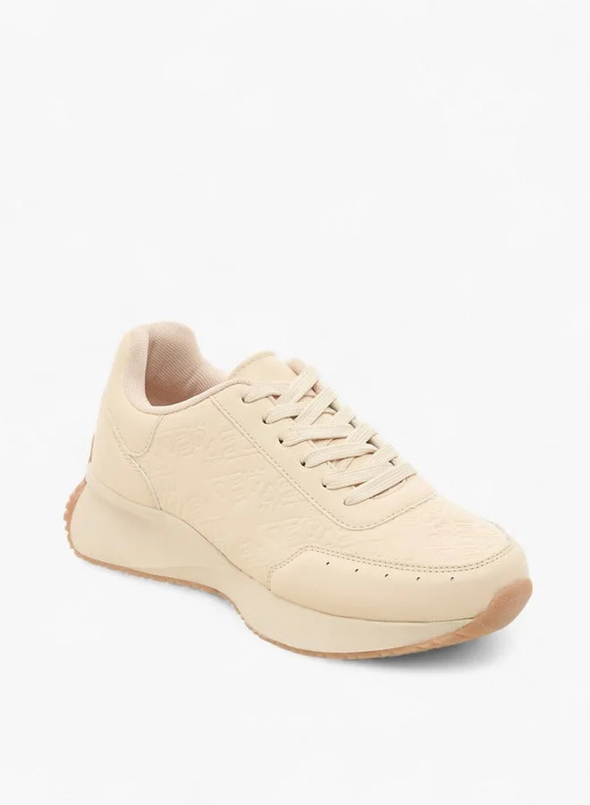 MISSY Women's Monogram Embossed Lace-Up Sneakers