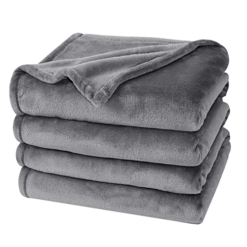 PHF No Shed No Pilling Fleece Blankets King Size Ultra Soft Lightweight Cozy Bed Blanket Plush AntiStati Microfiber Room Home Decor Gifts for Women and Men 1 Piece 108 x 90 Grey - Image 1