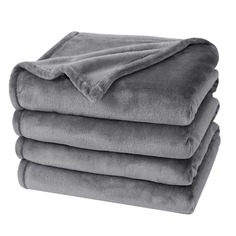 PHF No Shed No Pilling Fleece Blankets King Size Ultra Soft Lightweight Cozy Bed Blanket Plush AntiStati Microfiber Room Home Decor Gifts for Women and Men 1 Piece 108 x 90 Grey - Image 2