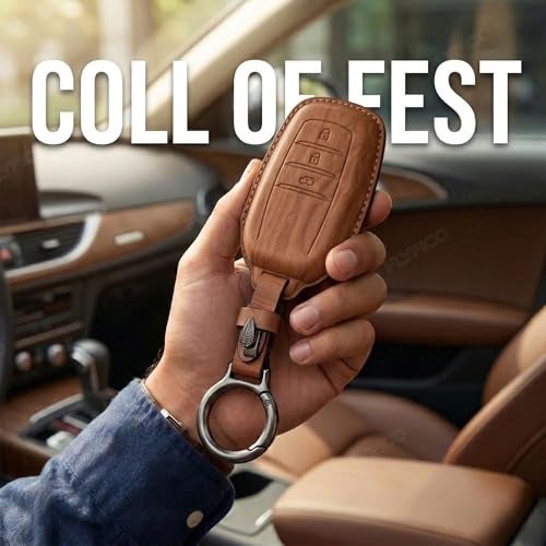 Coll of Fest Wooden PU Leather Key Cover Compatible with Toyota Fortuner | Fortuner Legender, Innova Hycross | Invicto 3 Button Smart Key Stylish wooden Texture & Durable Premium PU Leather Protection - Image 4