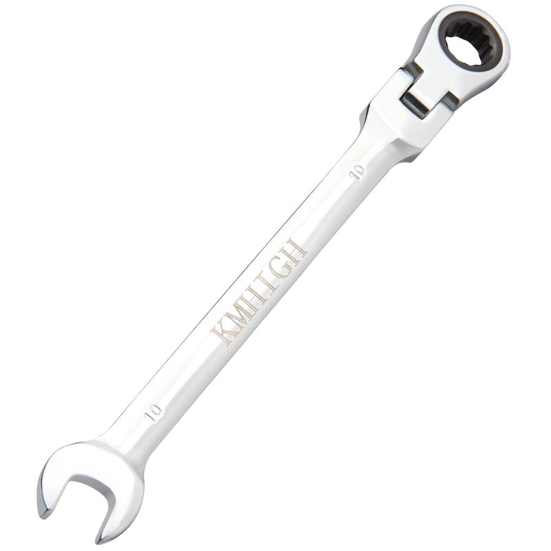 KMHIGH 10mm Flexible Ratchet Wrench Chrome Vanadium Steel Gear Wrench Reversible Spanner Wrench Household Garage Tools1Pcs