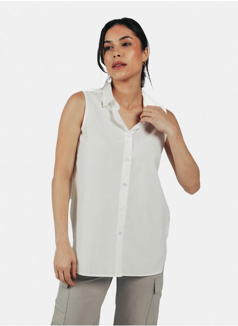 Poplin Sleeveless Shirt