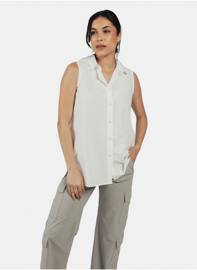 Poplin Sleeveless Shirt