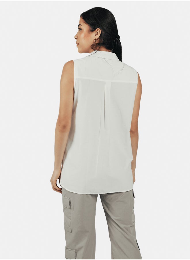 Poplin Sleeveless Shirt
