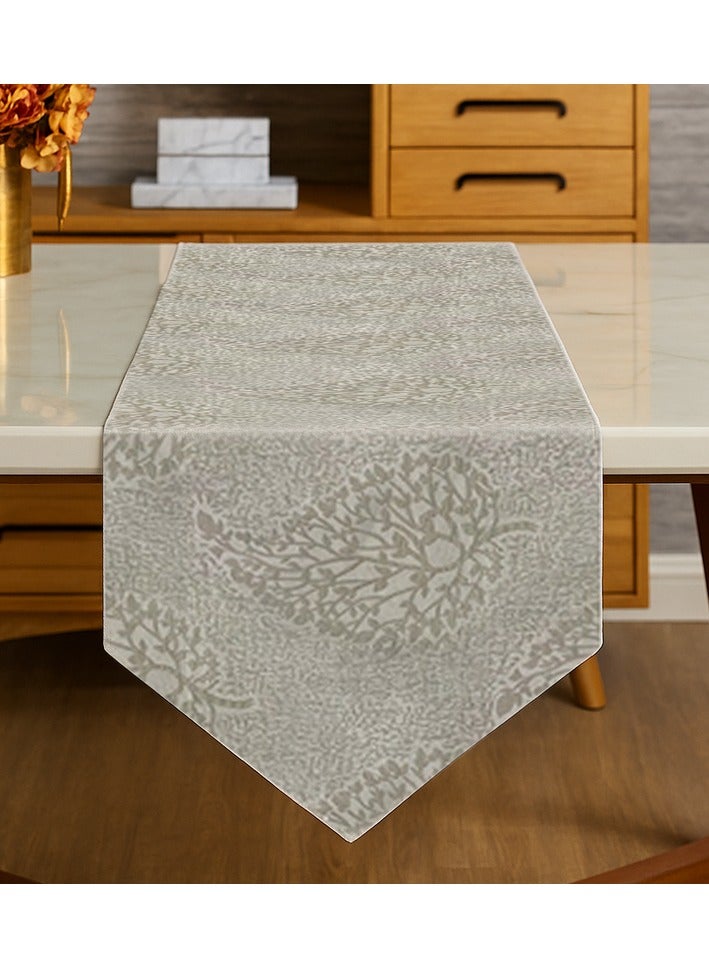 Intex Curtains House Intex Home  Das Design  Linen Rectangle Table Runner Suitable For Reciption , Living Rooms And Kitchen Tables - Elegant Design For Home Décor -  V Shape End - Set Of One Piece - Image 1