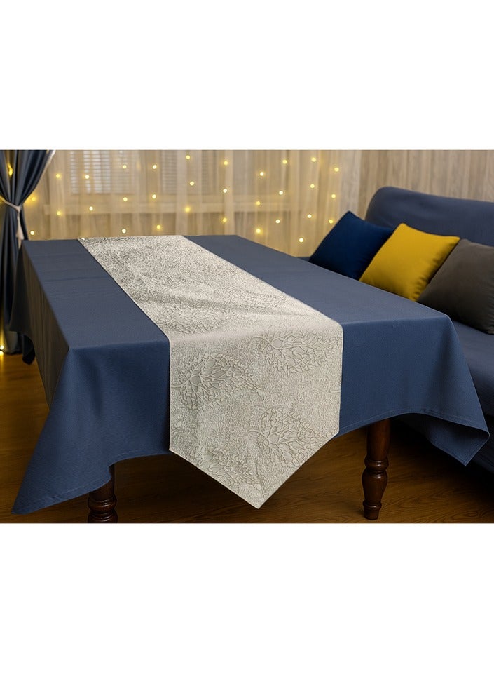 Intex Curtains House Intex Home  Das Design  Linen Rectangle Table Runner Suitable For Reciption , Living Rooms And Kitchen Tables - Elegant Design For Home Décor -  V Shape End - Set Of One Piece - Image 4