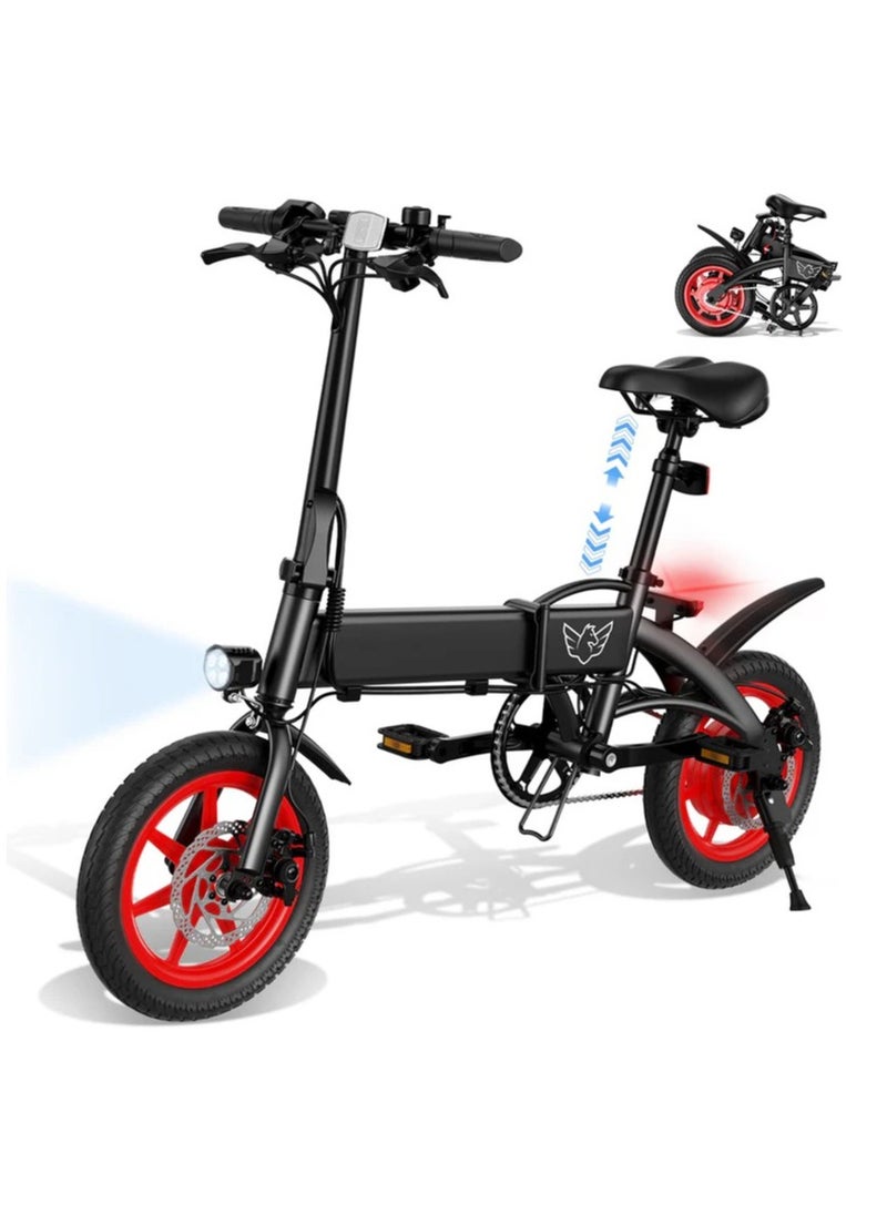 Wind Horse Premium Quality Adult Folding Electric Bike with 350W Brushless Motor, 36V 8AH Battery, Carbon Alloy Frame, 14-Inch Tires, Dual Disk Brake, 35KM Range in Single Charge, Adjustable Seat Electric Scooter  - Image 1