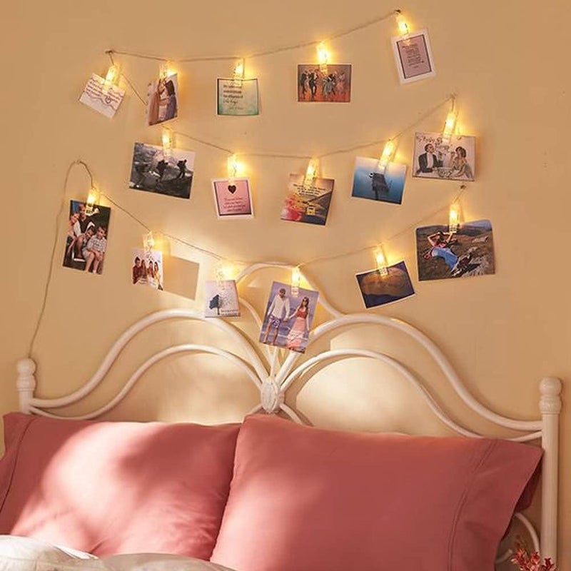 HashWOW ® Plastic 16 Photo Clip Led Light 12 Feet Curtains String Lights Window Curtain Lights Sourced Photo Hanging, Birthday, Festival, Wedding, Party for Home, Patio, Lawn (4 Meter, Warm White) - Image 5