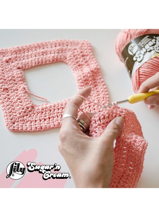 Lily Sugar N Cream Cones HOT Orange Yarn - 1 Pack of 400g/14oz - 100% Cotton - #4 Worsted (Medium) - 674 Yards - Knitting/Crochet - Image 2