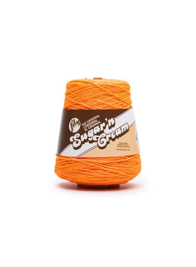 Lily Sugar N Cream Cones HOT Orange Yarn - 1 Pack of 400g/14oz - 100% Cotton - #4 Worsted (Medium) - 674 Yards - Knitting/Crochet - Image 1