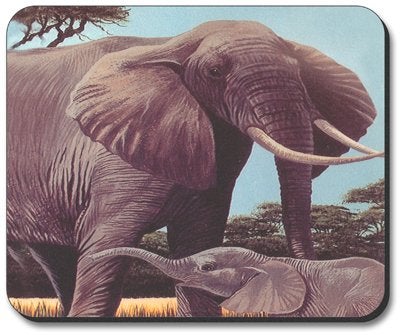 Art Plates Elephants Mouse Pad - Image 1
