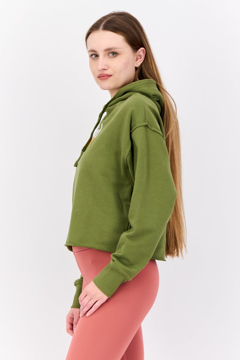 Puma x X-Girl Women Sportswear Fit Long Sleeves Training Hoodie, Olive - Image 2