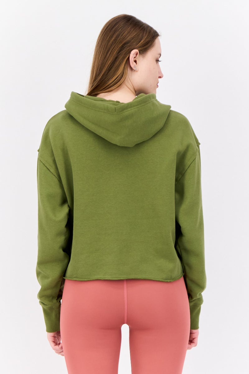 Puma x X-Girl Women Sportswear Fit Long Sleeves Training Hoodie, Olive - Image 3