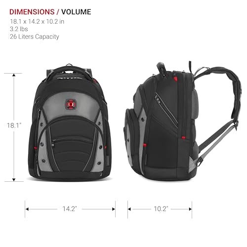 Wenger Synergy Laptop Backpack, Fits 16 Inch Laptop, Men's and Women's Laptop Bag, Black/Grey - Image 5