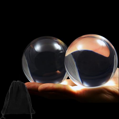 DSJUGGLING 2 Pack 60mm Clear Acrylic Contact Juggling Balls for Beginners Multiple Balls Contact Juggling - Image 1