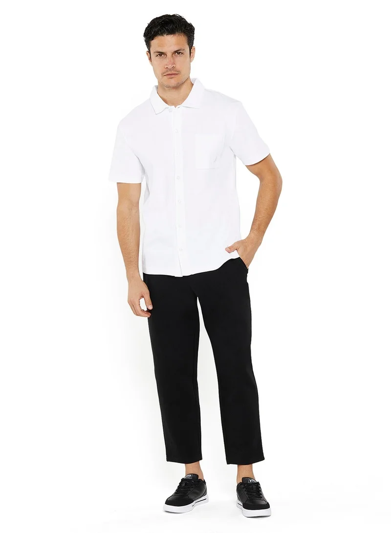 NAUTICA white Regular Fit Premium Cotton Logo Shirt for Men | Best Price UAE